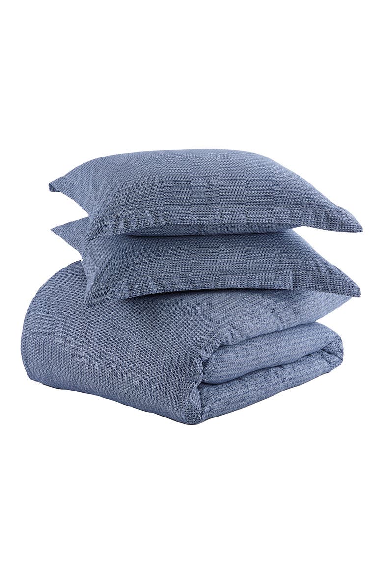 HOME SPUN Home Spun Premium Ultra Soft Blue Diamond Pattern Duvet Cover Set, Main, color, NAVY