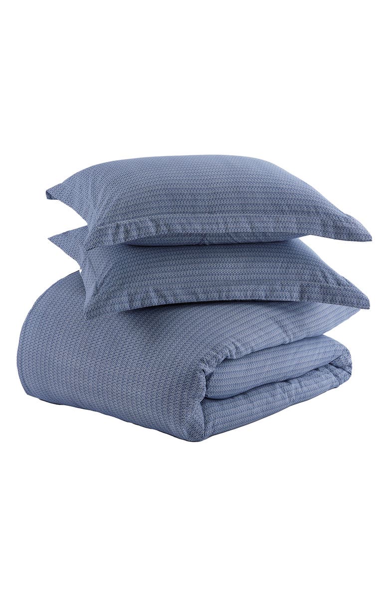HOMESPUN HOME SPUN Home Spun Premium Ultra Soft Blue Diamond Pattern Duvet Cover Set, Main, color, Blue
