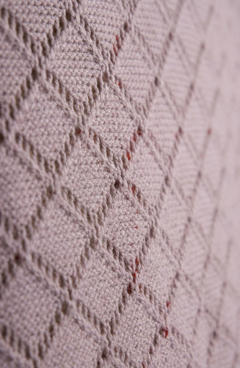 Modenaire Textured Quarter Sleeve Knit Polo Sweater, Alternate, color, Mauve