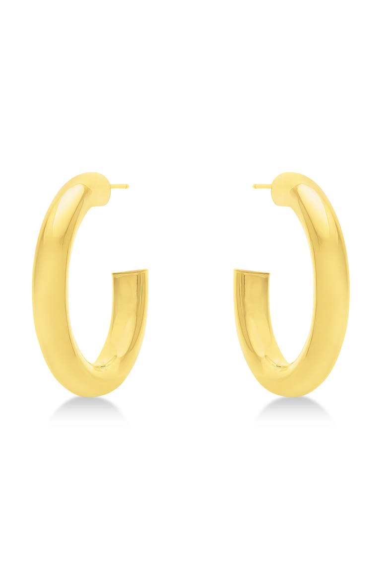 Medium Open Hoop Earrings 14k, Alternate, color, Yellow Gold