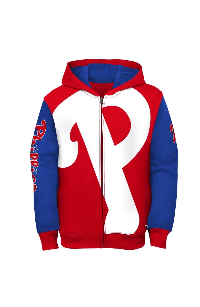 Outerstuff Youth Fanatics Branded Red/Royal Philadelphia Phillies Postcard Full-Zip Hoodie Jacket, Alternate, color, Red