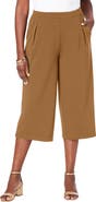 Jessica London Wide Leg Crop Crepe Pants