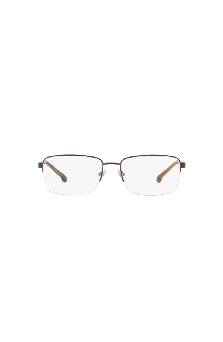 Brooks Brothers 56mm Rectangle optical glasses, Alternate, color, Brown