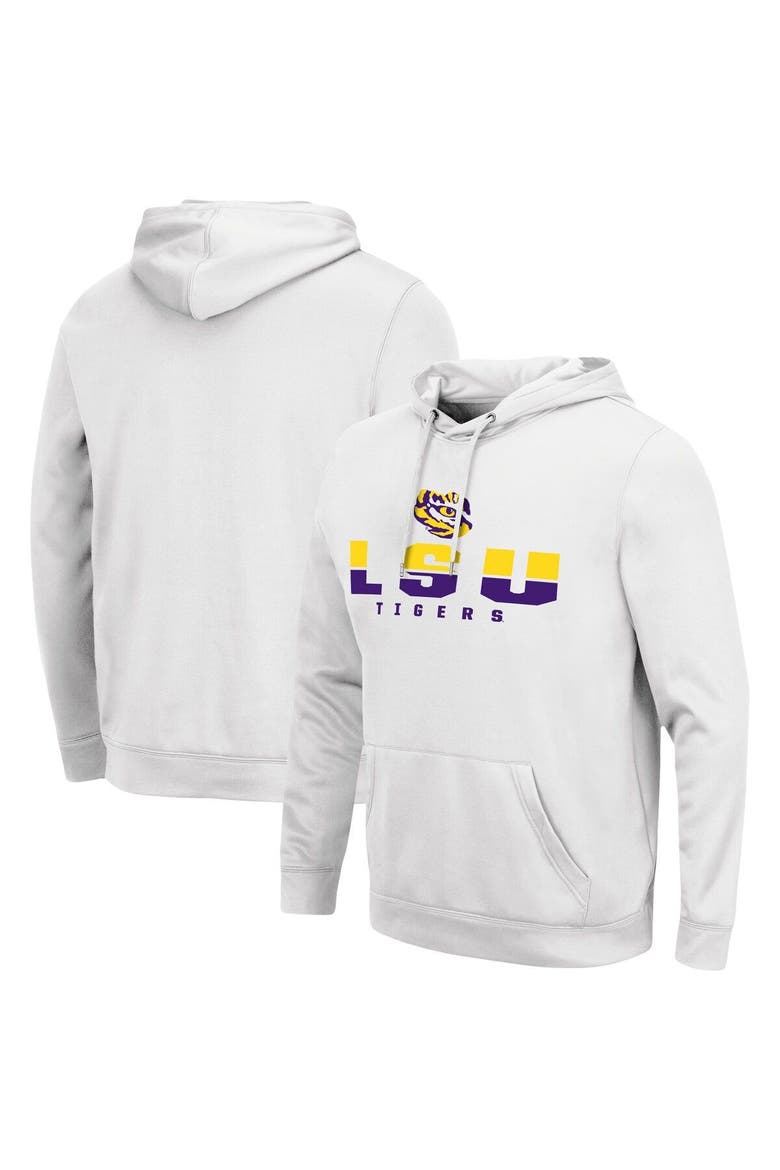 Men's Colosseum White LSU Tigers Lantern Pullover Hoodie, Main, color, White