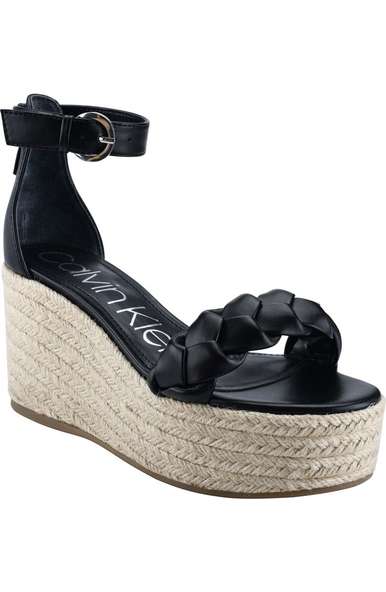 Calvin Klein Thea Espadrille Platform Wedge Sandal, Main, color,
