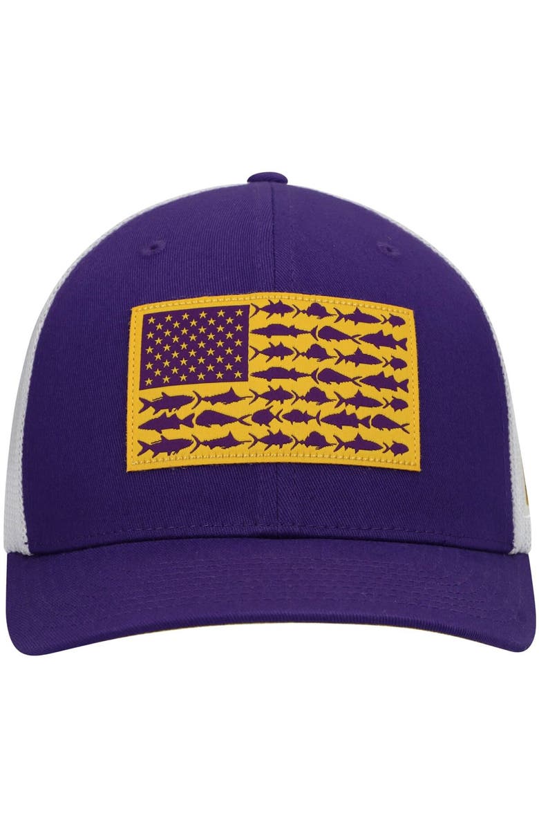 Columbia Men's Columbia Purple LSU Tigers PFG Tonal Fish Flag Flex Hat, Alternate, color, 