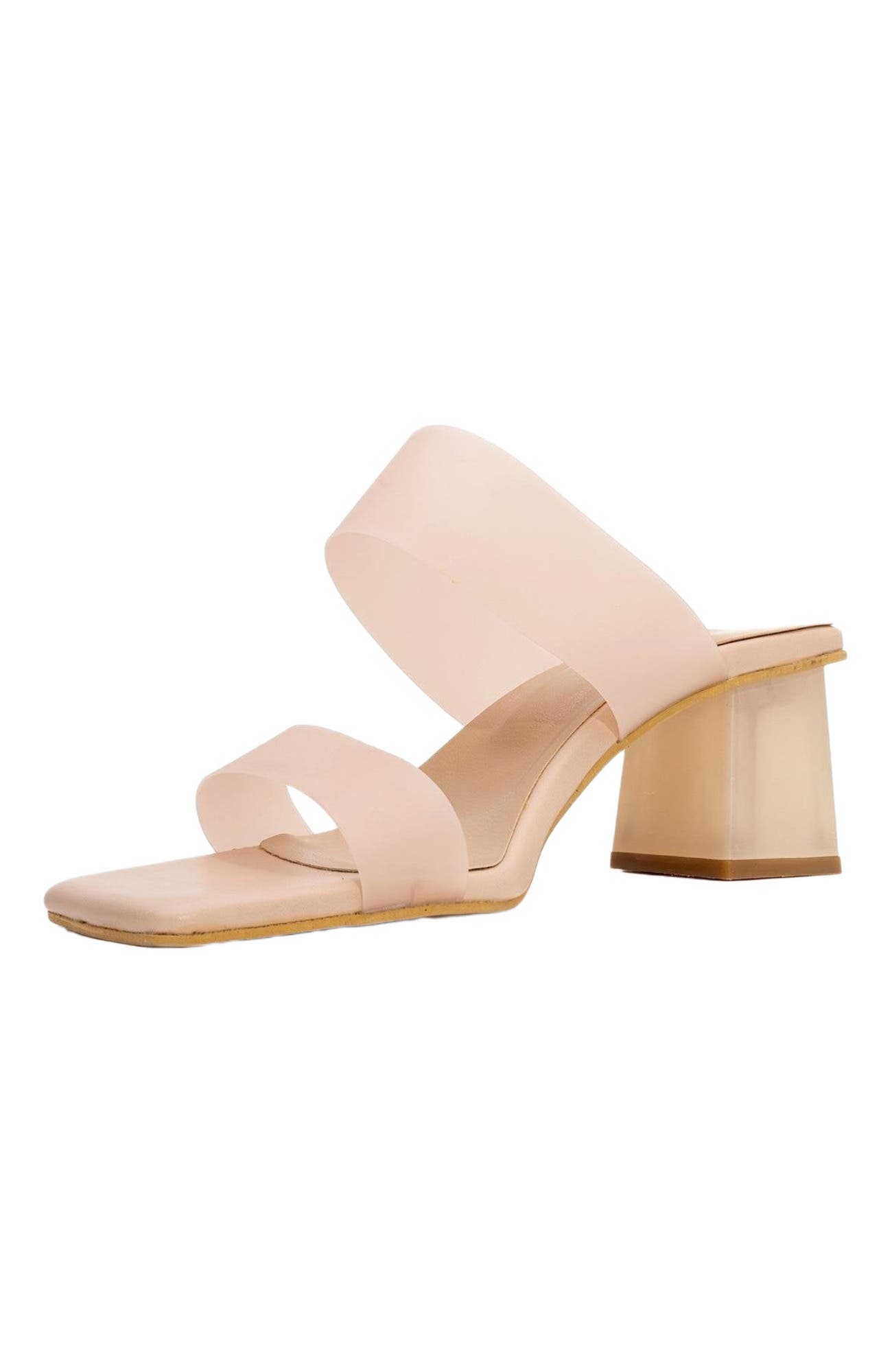 Elara Transparent Strap Sandal, Alternate, color, Beige Faux Leather