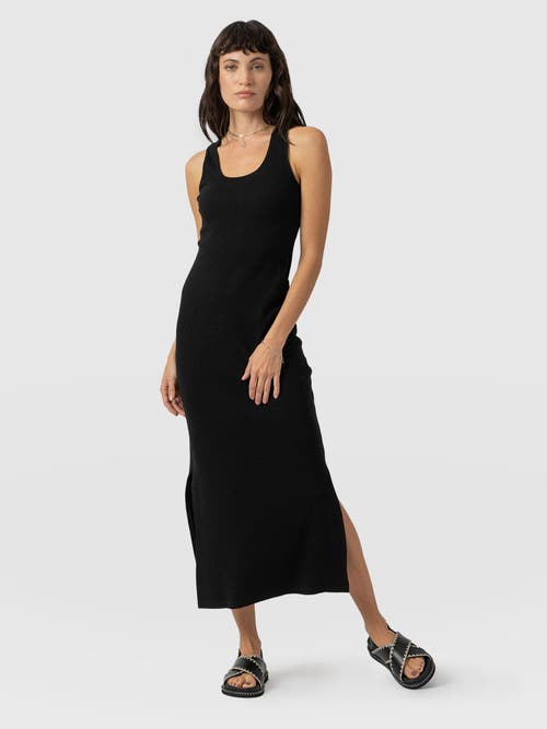 Saint And Sofia Saint + Sofia Sleeveless Rib Dress In Black