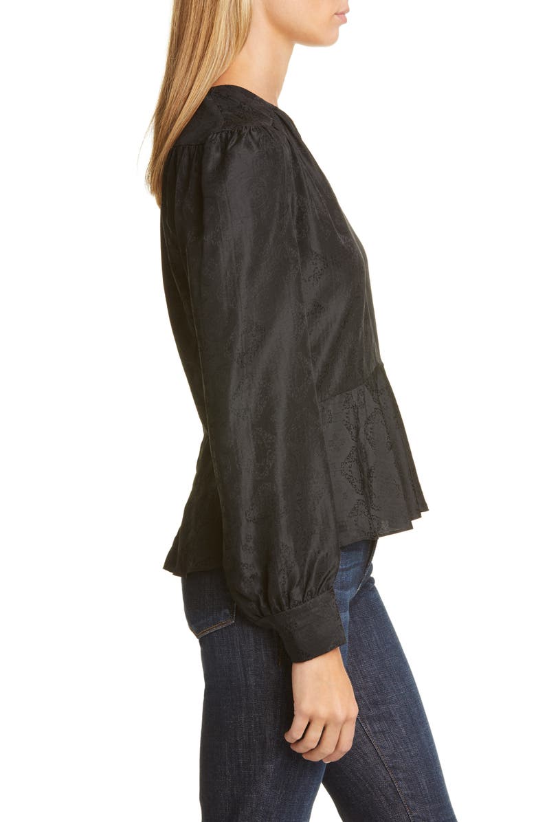 Lewit Jacquard Peplum Blouse, Alternate, color, 