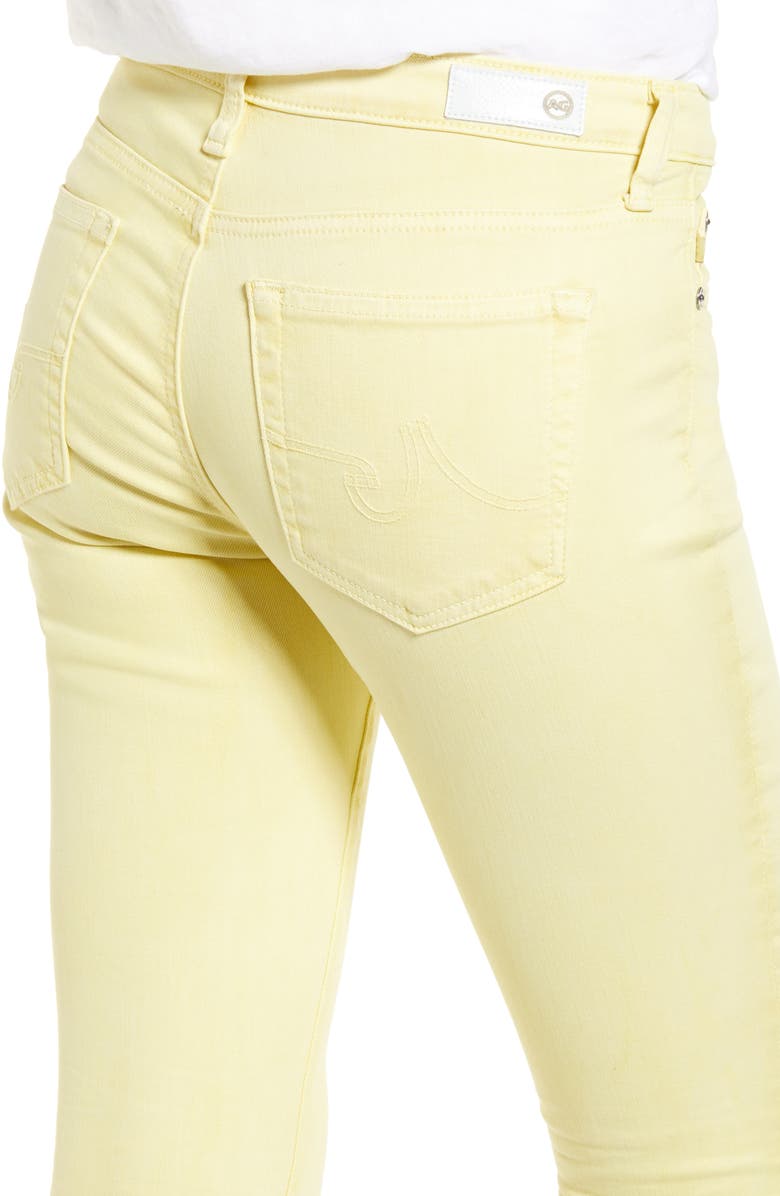 AG The Prima Mid Rise Crop Raw Release Hem Cigarette Jeans, Alternate, color, 1 Year Hi White