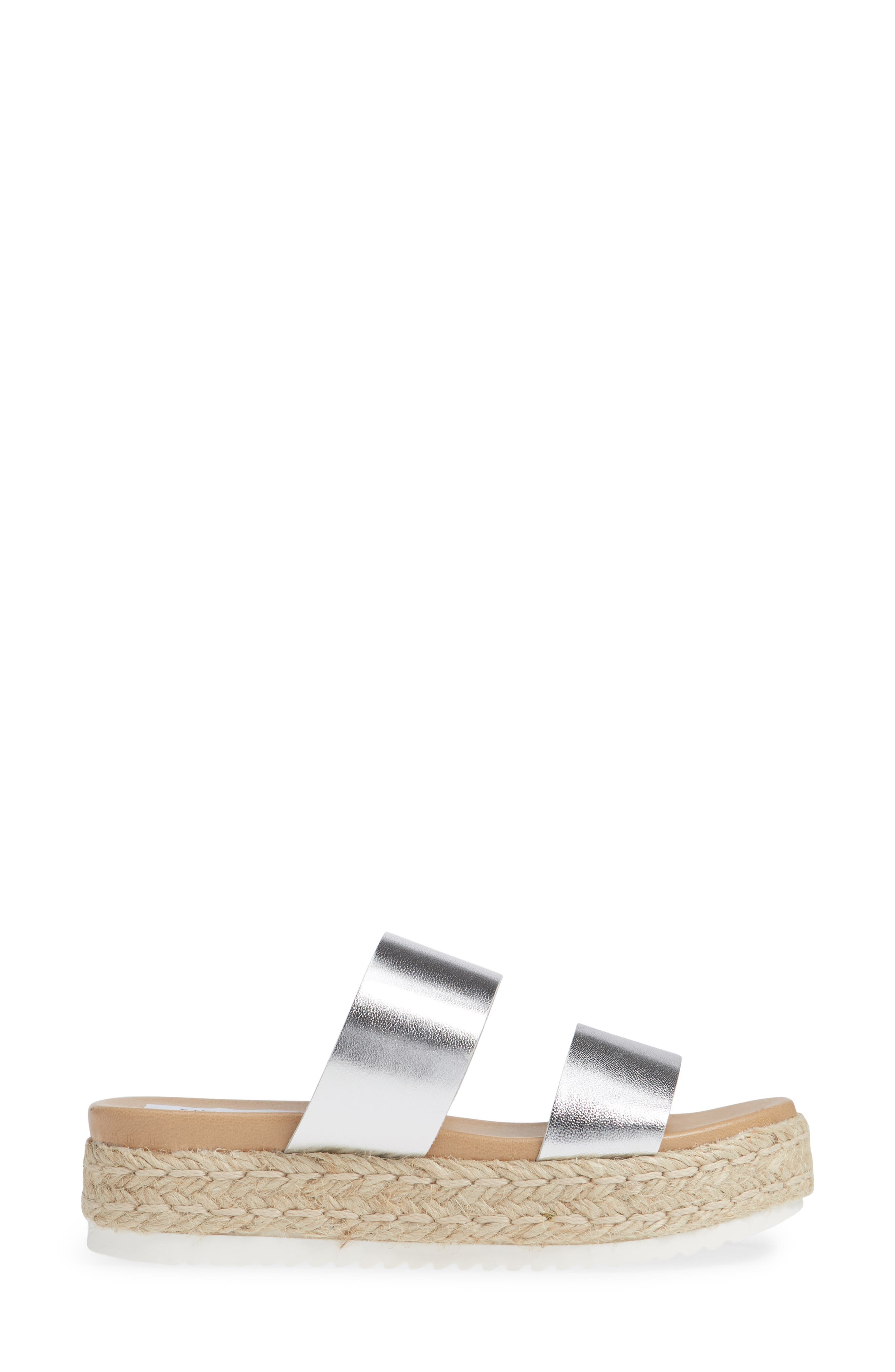 Amaze Platform Slide Sandal, Alternate, color, SILVER LEATHER