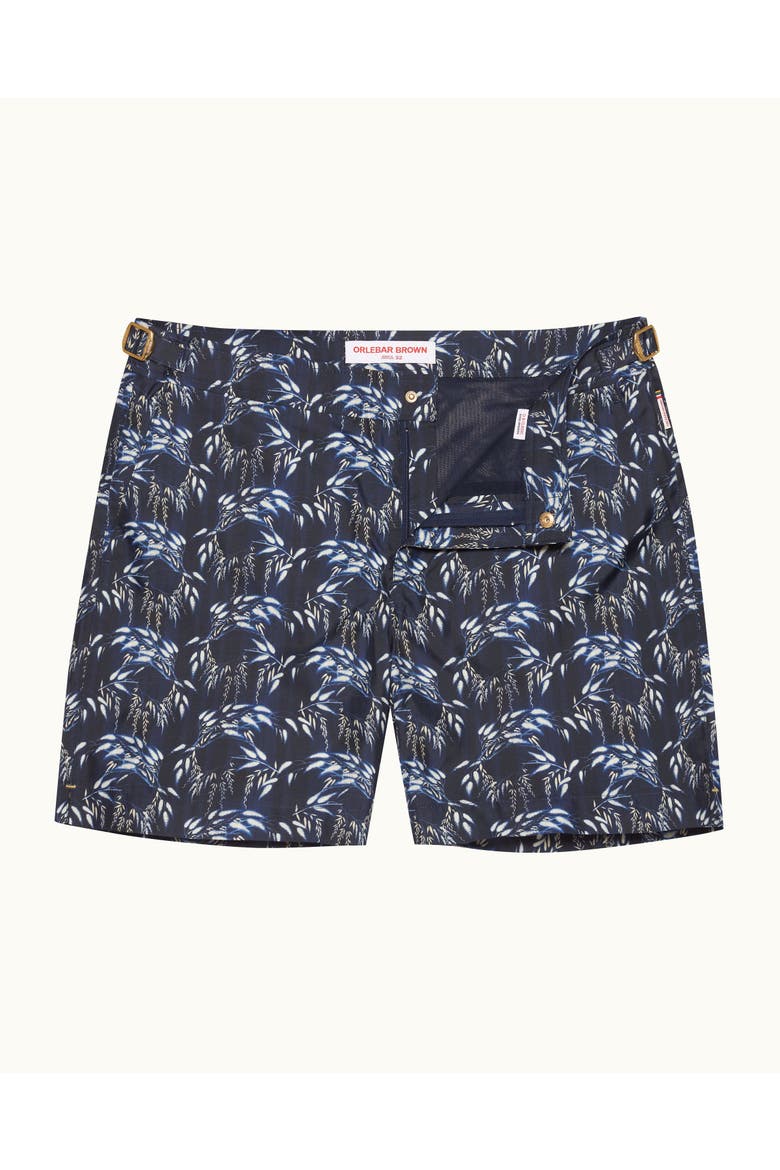 Bulldog Exclusive-Print Mid-Length Swim Shorts, Main, color, NIGHT IRIS