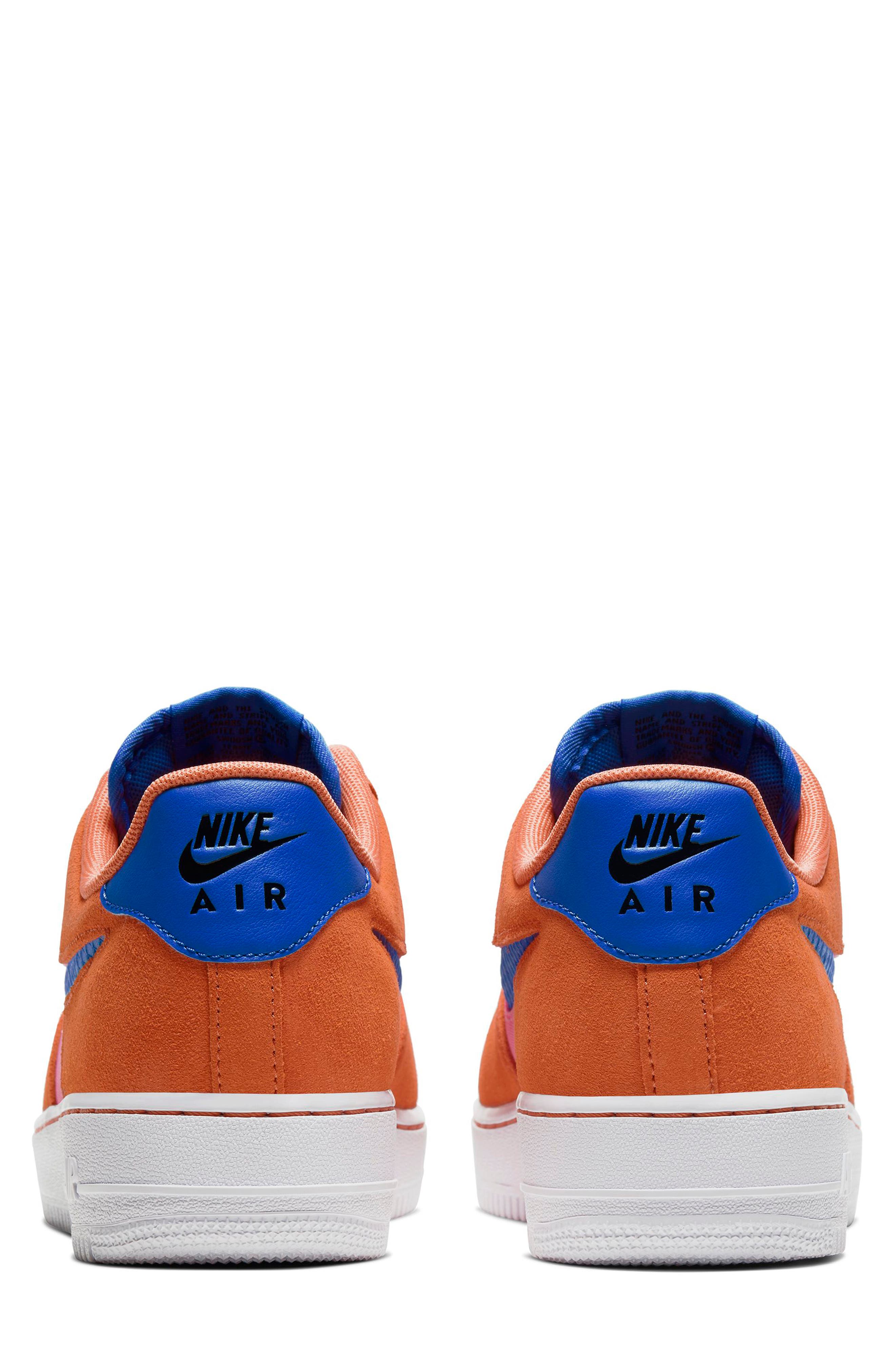 Air Force 1 '07 LV8 Sneaker, Alternate, color, ORANGE/ BLUE