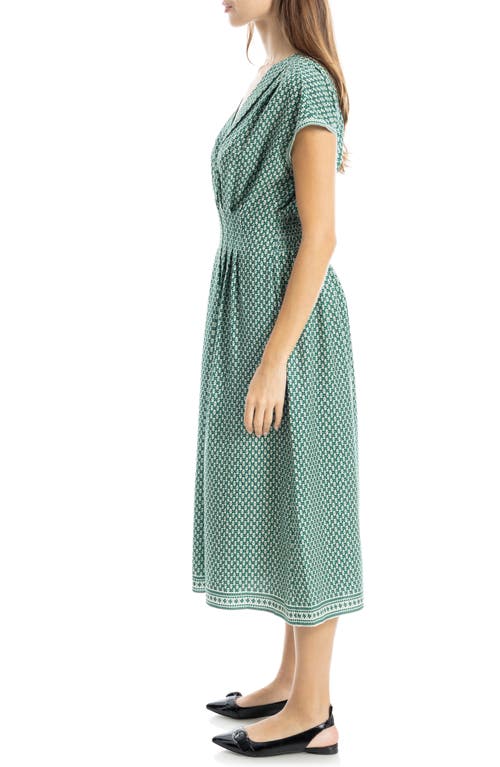 Max Studio Front Pleat Midi Dress In Multi