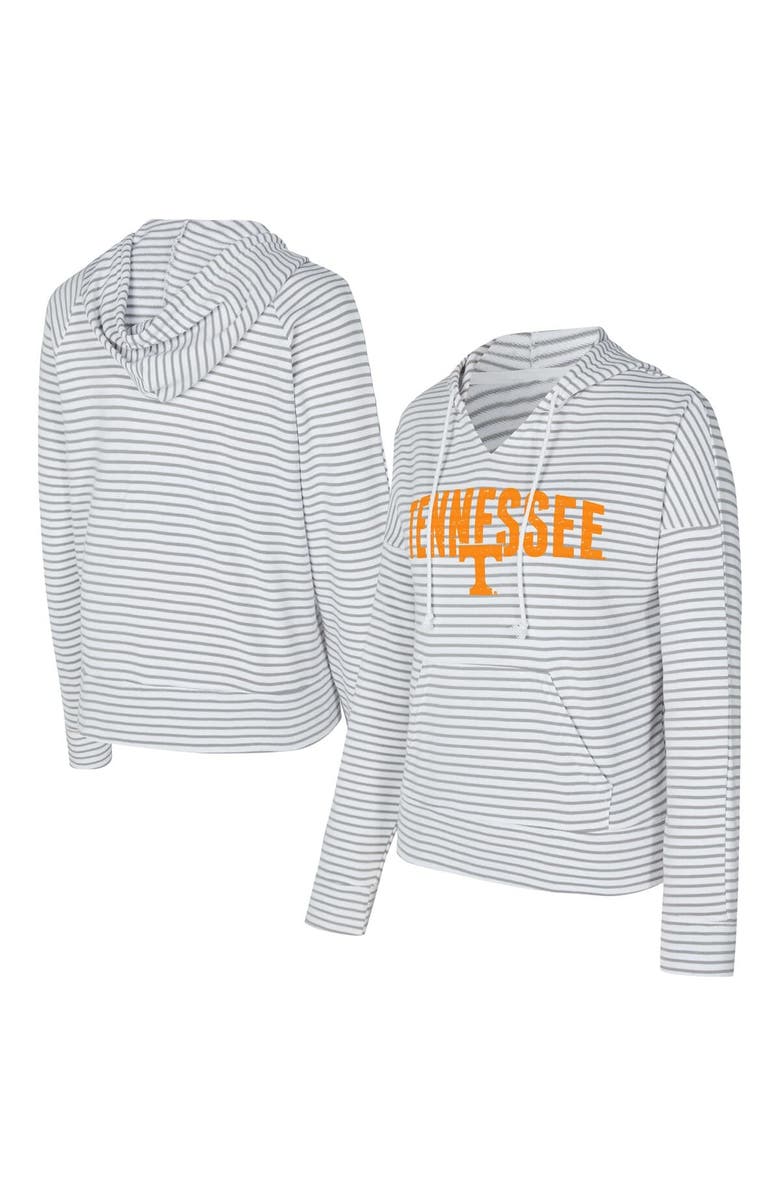 CONCEPTS SPORT Men's Concepts Sport  White/Gray Tennessee Volunteers French Terry Striped V-Neck Pullover Hoodie, Main, color, White