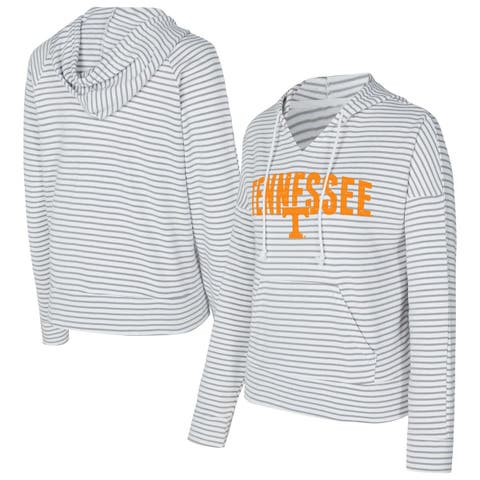 Men's Concepts Sport  White/Gray Tennessee Volunteers French Terry Striped V-Neck Pullover Hoodie