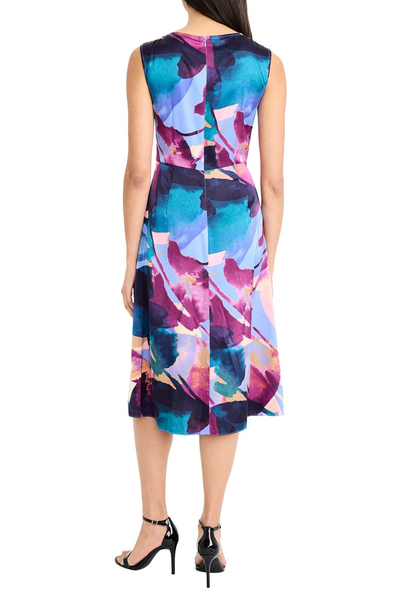 Asymmetric A-Line Midi Dress, Alternate, color, BLUE/ GRAPE