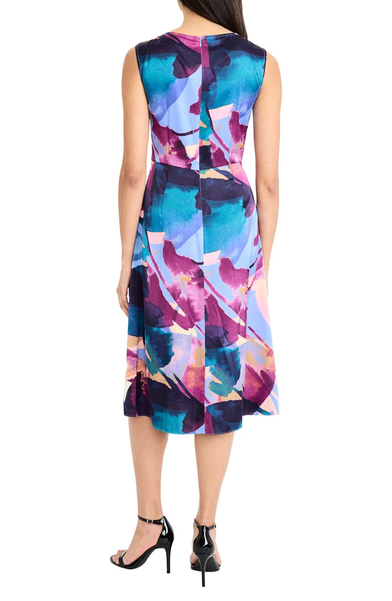 Maggy London Asymmetric A-Line Midi Dress, Alternate, color, Blue/ Grape