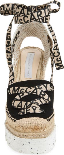 【Stella McCartney】Gaia Platform Espadrille Wedges 関税込 Stella McCartney Gaia canvas wedge espadrilles for Women