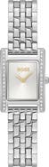 BOSS Lucy Precious Rectangular Watch, 18.5mm