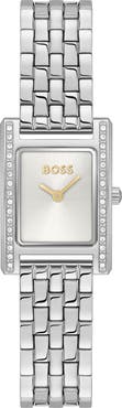 BOSS Lucy Precious Rectangular Watch, 18.5mm