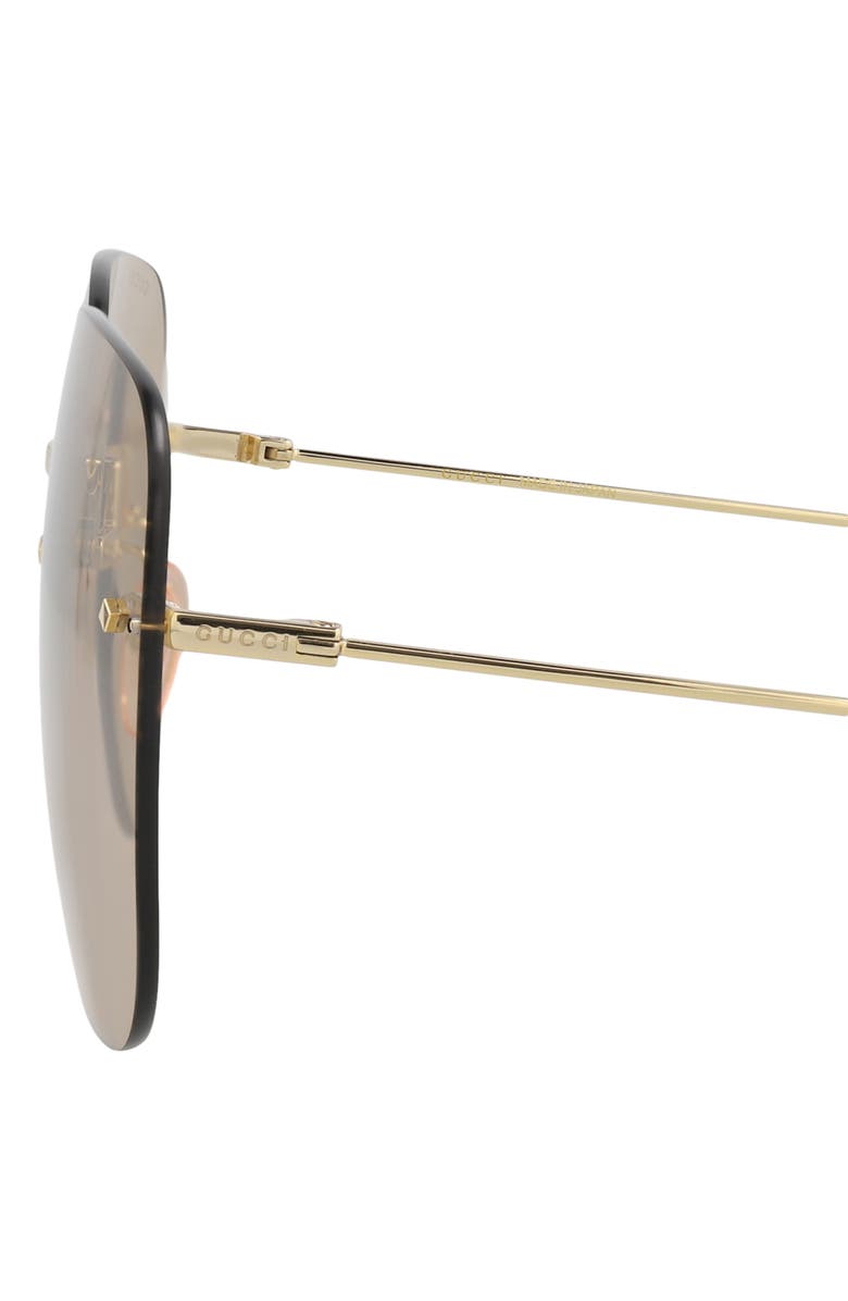 Gucci 65mm Novelty Square Sunglasses, Alternate, color, Gold Gold Brown