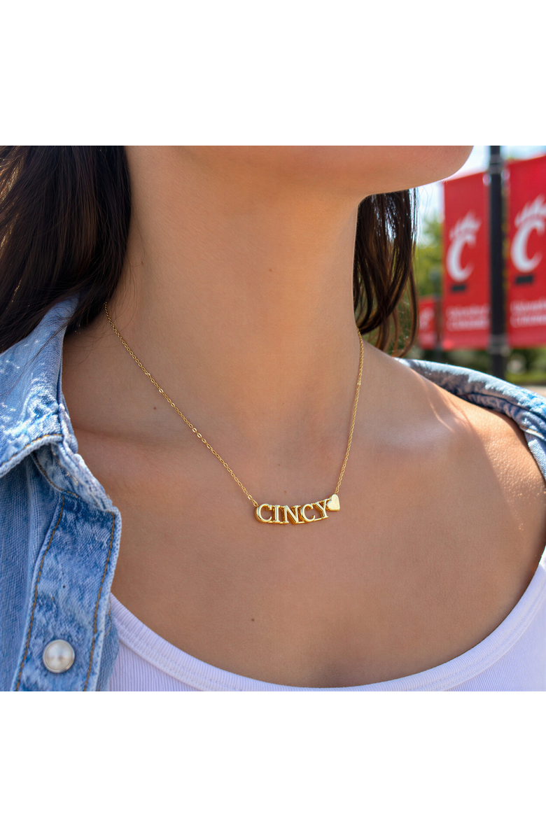 Color Shout University of Cincinatti Gold Heart Necklace, Alternate, color, Yellow Gold