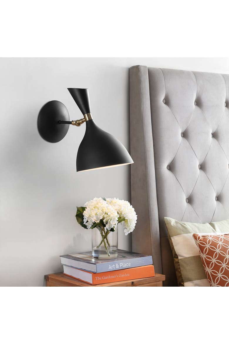 Josef Iron Retro LED Wall Sconce, Alternate, color, Black/Brass Gold