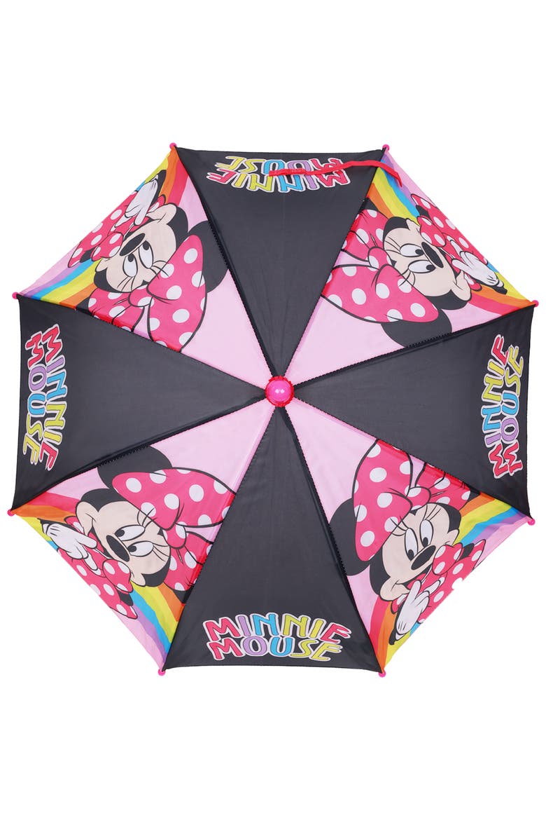 Minnie Mouse Rainbow Kids Umbrella, Alternate, color, BLACK