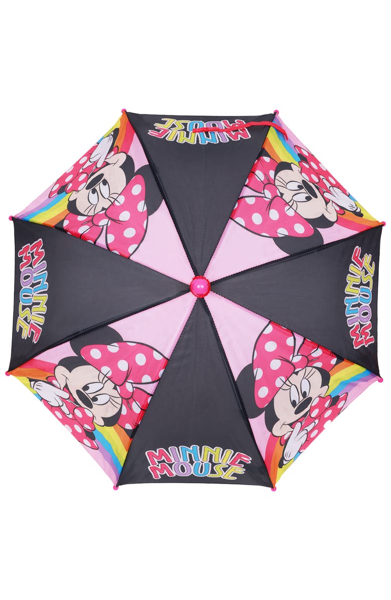 Disney Minnie Mouse Rainbow Kids Umbrella, Alternate, color, Black