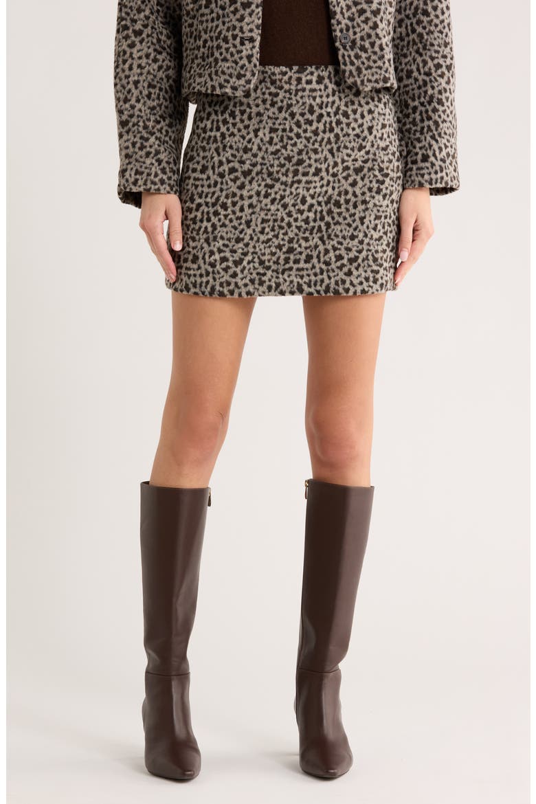 Cheetah Print Miniskirt, Main, color, GREY CHEETAH