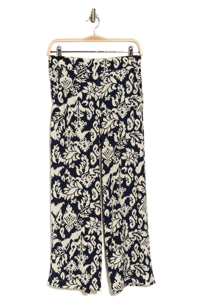 Ankle Crop Wide Leg Palazzo Pants, Alternate, color, INDIGO IVORY BATIK