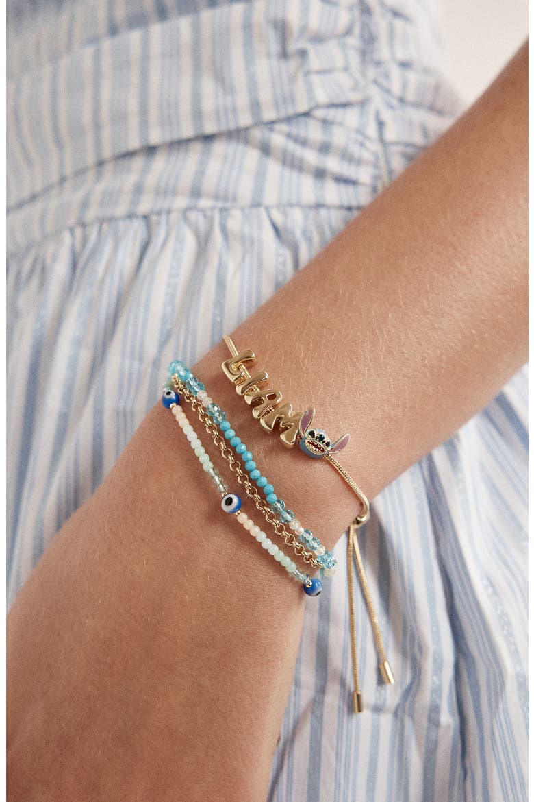 Personalized Disney® Bubble Charm Slider Bracelet, Alternate, color, BLUE -STITCH