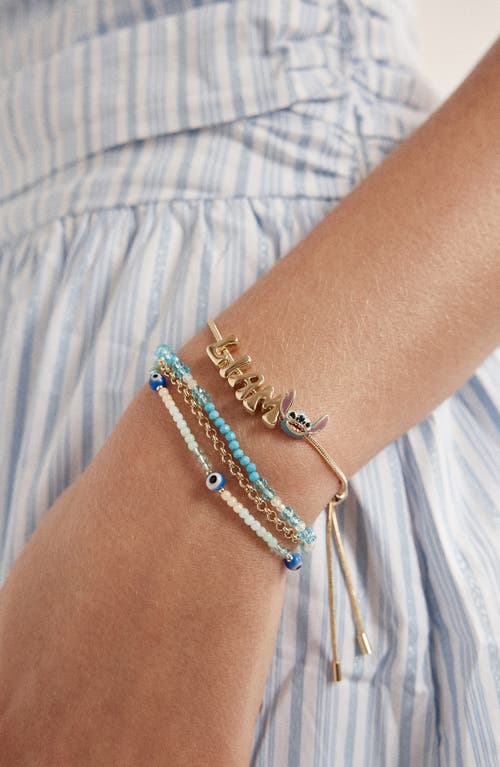 Baublebar Personalized Disney® Bubble Charm Slider Bracelet In Gold