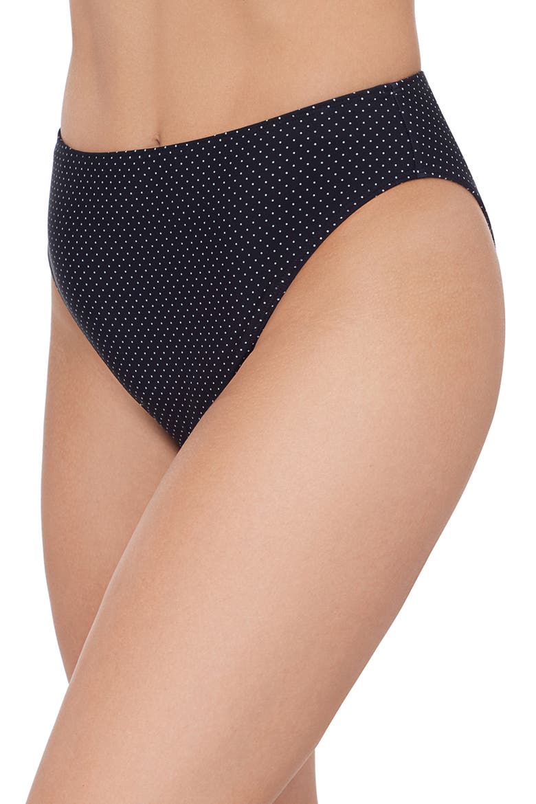 Cheeky High Leg High Waist Bikini Bottom, Alternate, color, Ditsy Dot
