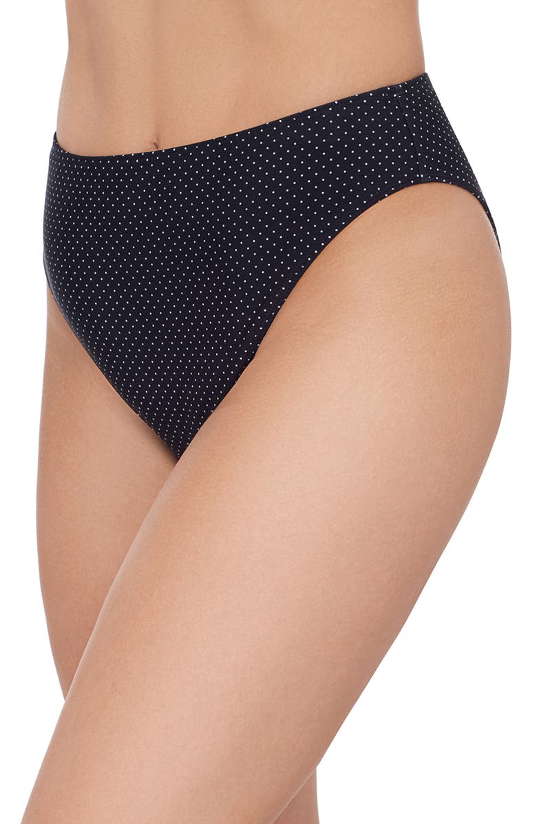 Stevie Cheeky High Leg High Waist Bikini Bottom, Alternate, color, Ditsy Dot