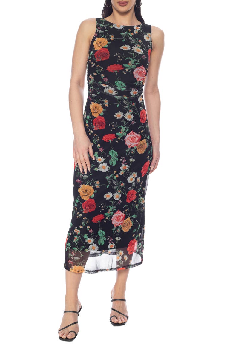 Sleeveless Mesh Dress, Main, color, MULTI FLORAL
