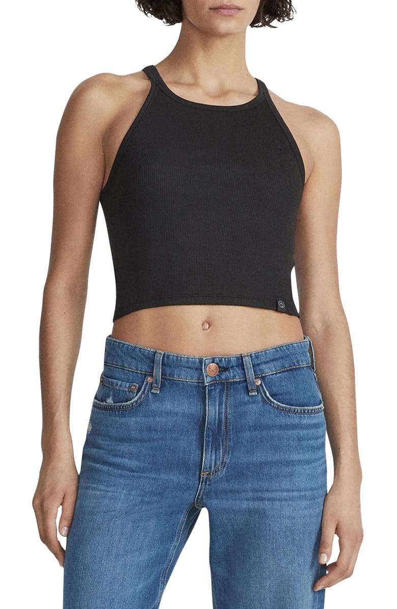 rag & bone The Essential Rib Stretch Organic Pima Cotton Tank, Main, color, 