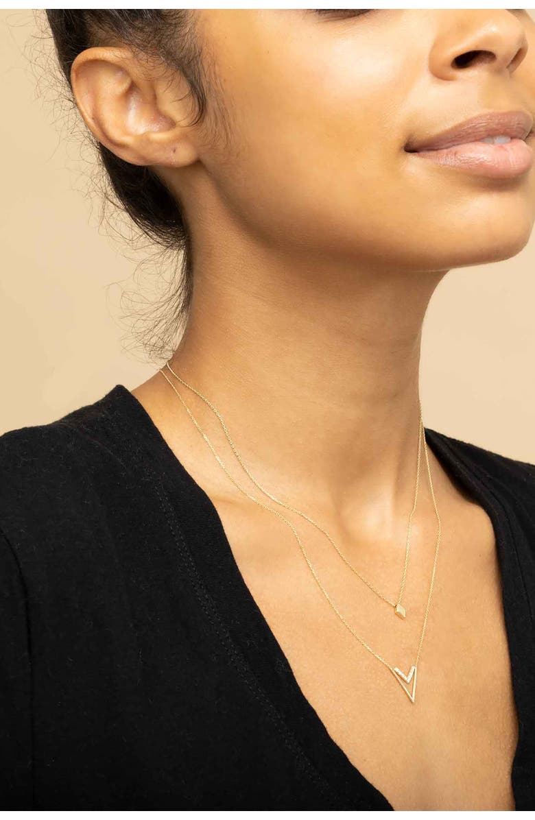 Oradina 14K Yellow Gold Sweet Diamond Pendant Necklace, Alternate, color, Yellow Gold