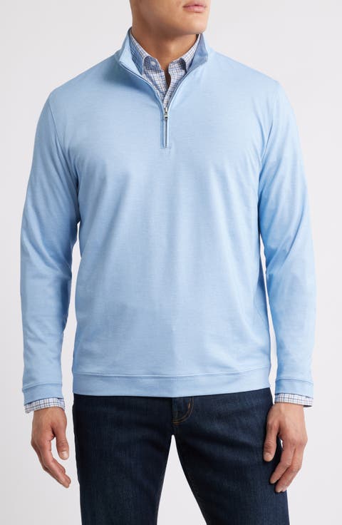 Pima Cotton & Modal Blend Piqué Quarter Zip Pullover