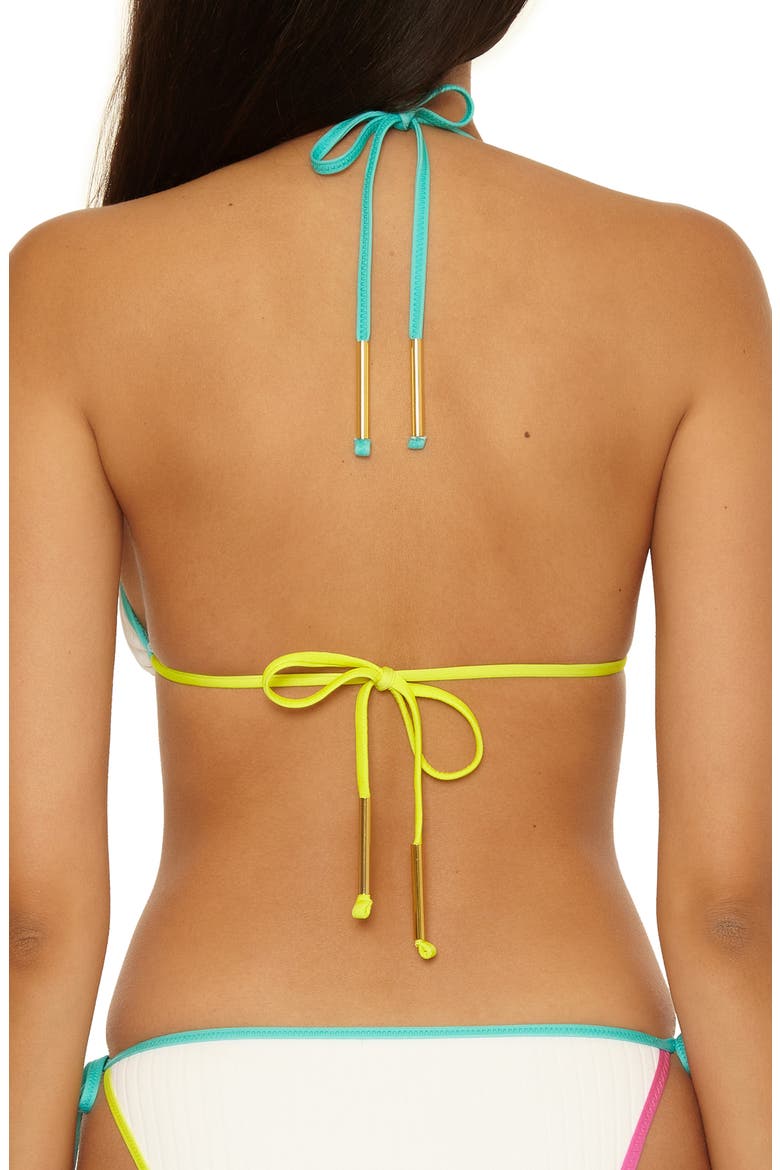 Maori Triangle Bikini Top, Alternate, color, WHITE/ MULTI