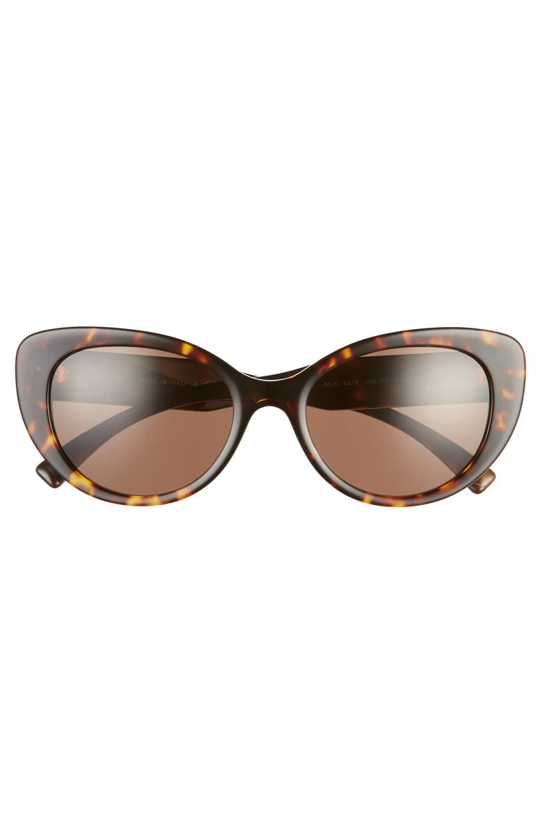 Versace 54mm Cat Eye Sunglasses, Alternate, color, Havana/ Brown Solid