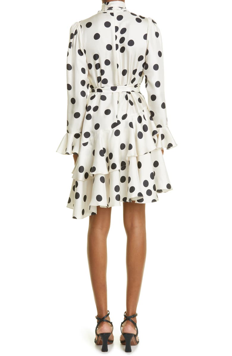 Zimmermann Confetti Polka Dot Long Sleeve Silk Minidress, Alternate, color,