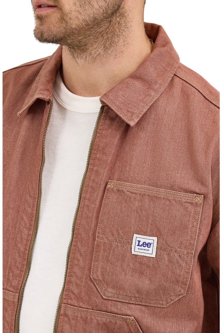 91W Organic Cotton Denim Workwear Jacket, Alternate, color, EARTH CLAY