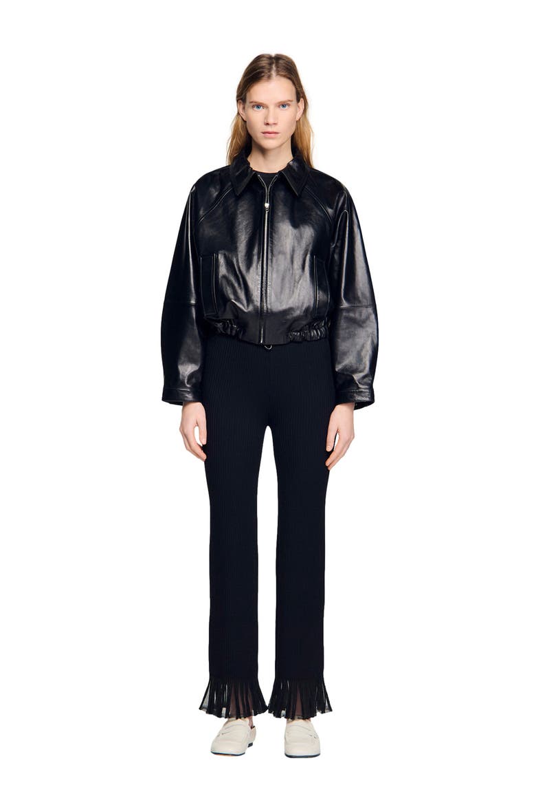 Lamb leather jacket, Main, color, Black