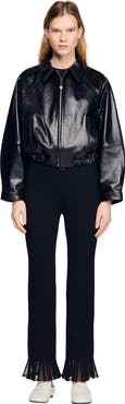SANDRO Lamb leather jacket