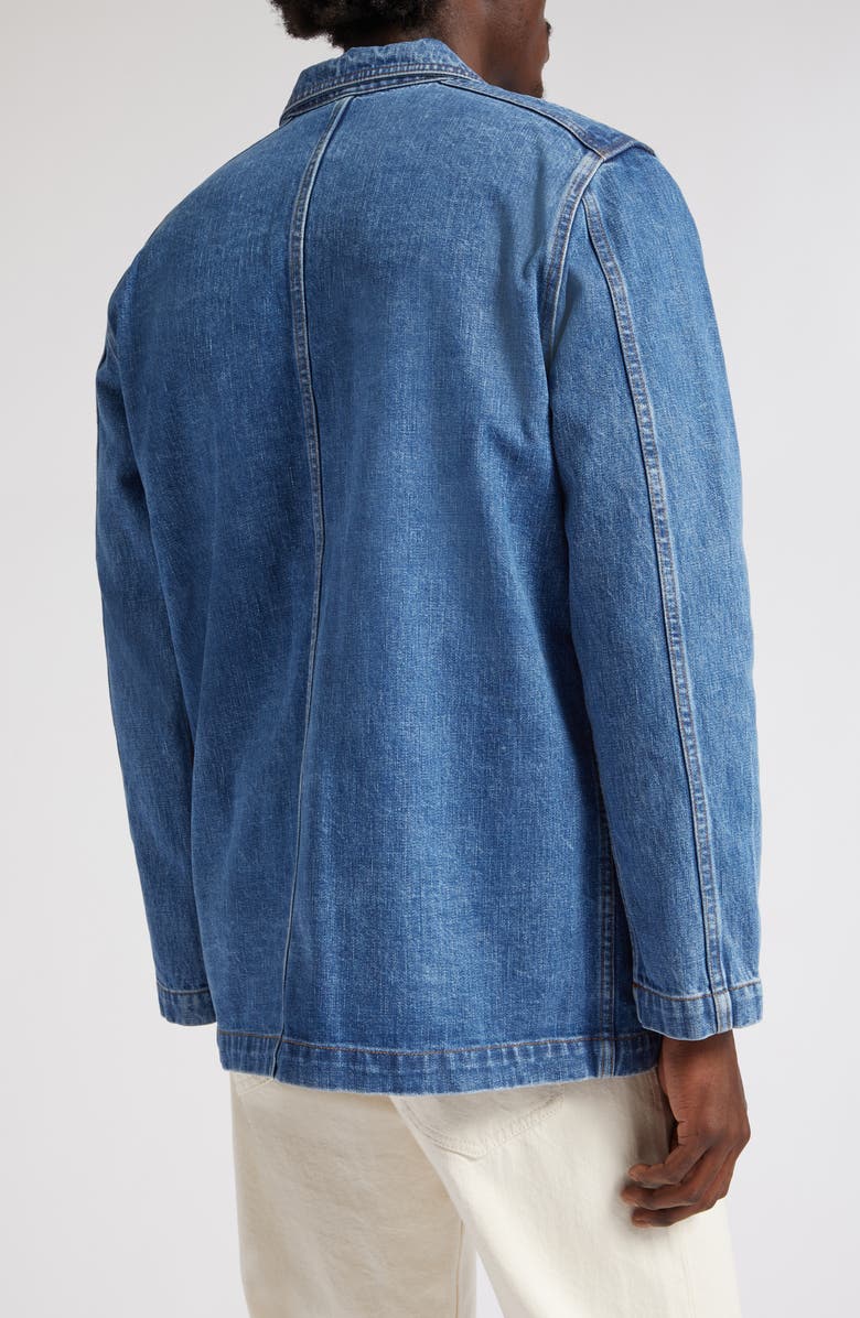 Drake's 5 Pocket Selvedge Denim Chore Jacket, Alternate, color, 