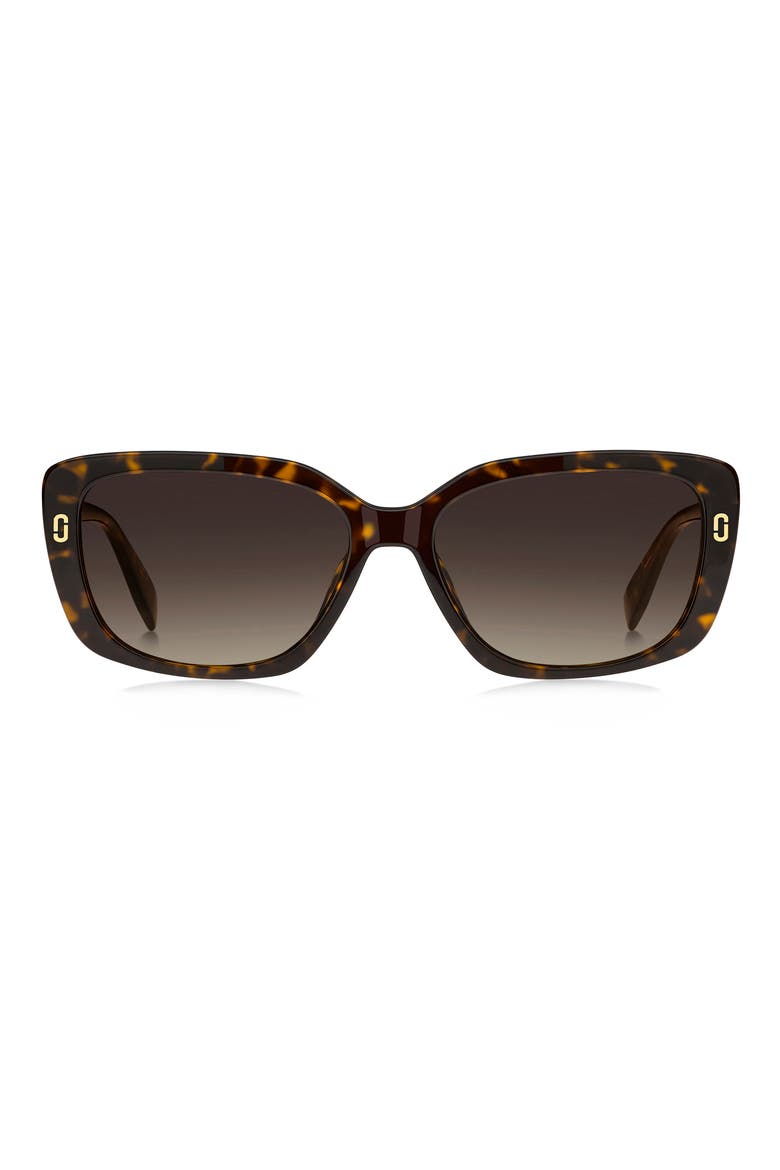57mm Gradient Rectangular Sunglasses, Main, color, HAVANA/ BROWN SF