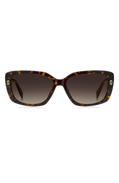 57mm Gradient Rectangular Sunglasses