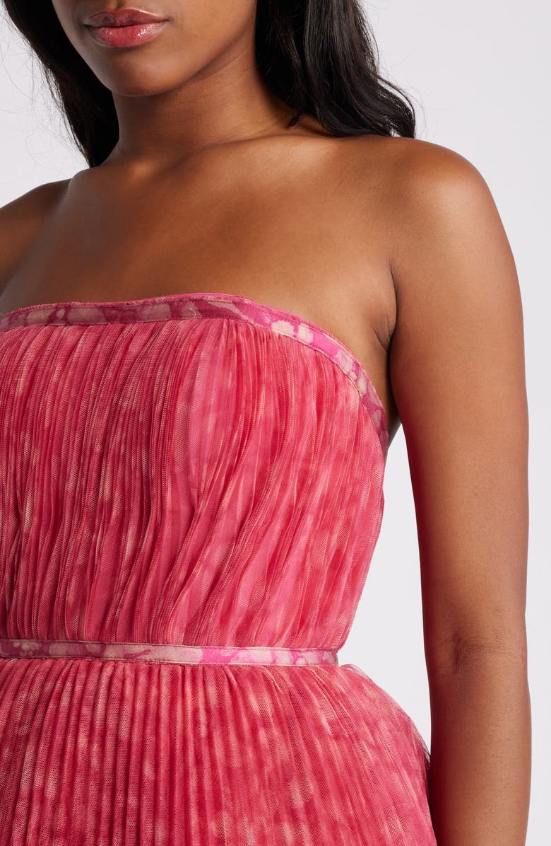 Hutch Pleated Strapless Minidress, Alternate, color, Fuchsia